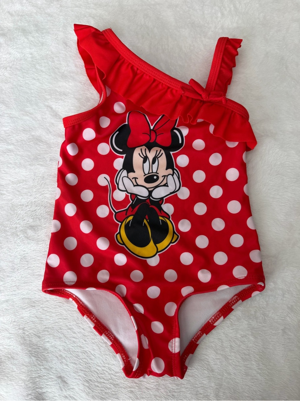Disney Minnie Mouse 18M Red Polka Dot Ruffle Swimsuit